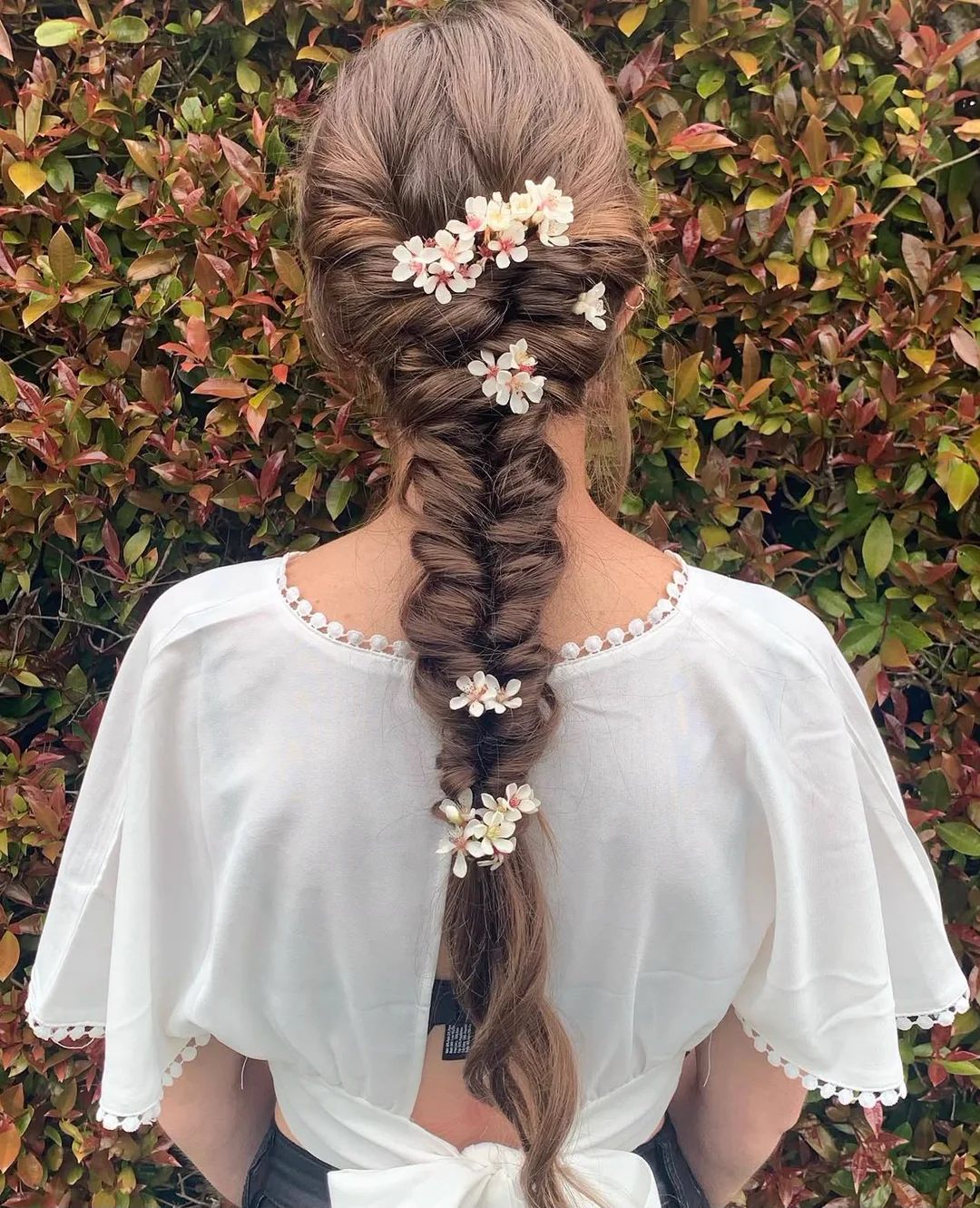 Floral braided hairstyle